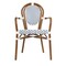 Merrick Lane Celia Set of Four Stacking Thonet Bistro Style Chair with Arms, PE Rattan Seat, and Metal Frame for Indoor/Outdoor Use